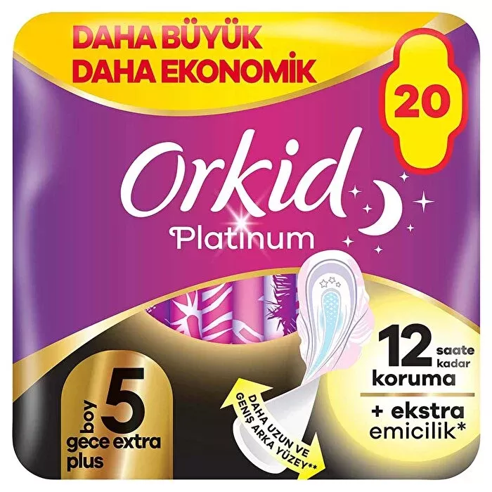 Orkid Ultra Platinum Gece Ekstre Plus Ped 20Li