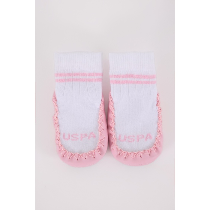 U.S. Polo Assn Çarık Çorap USB2800 Beyaz-Pembe