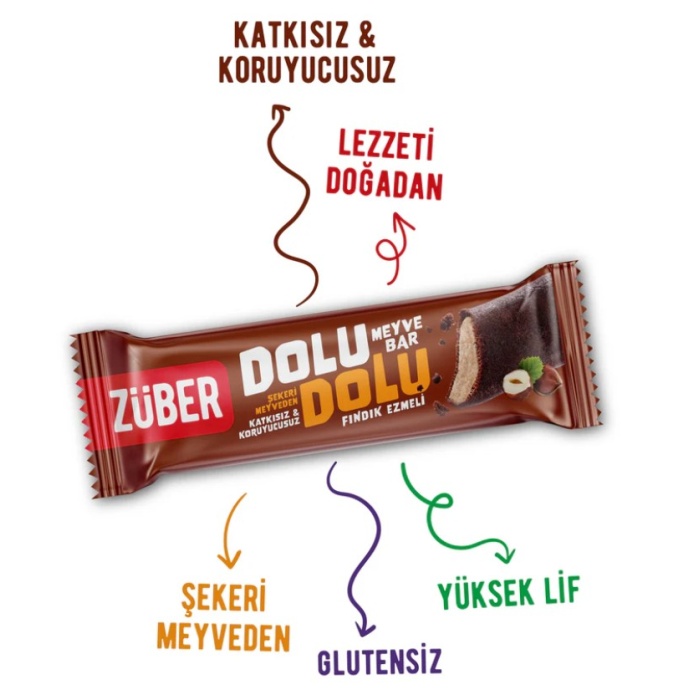 Züber Dolu Dolu Fındık Ezme Meyve Bar 30 Gr