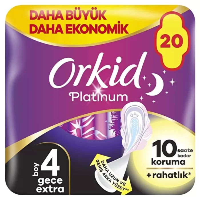 Orkid Ultra Platinum Gece Extra Ped 20Li