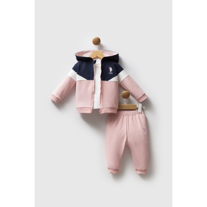 U.S. Polo Assn 3lü Takım USB2758 Açık Pembe