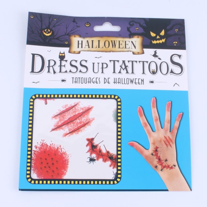 Halloween Geçici Dövme Kesik Örümcekli El Modeli