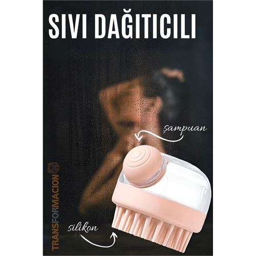 Şampuan Hazneli Silikon Peeling ve Masaj Fırçası