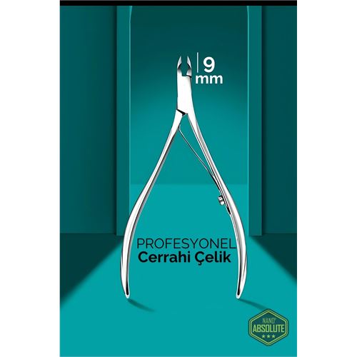 Modacar 9 mm Manikür Pedikür Makası - Et Makası - Kütikül Temizleyici Pens Profesyonel Cerrahi Çelik