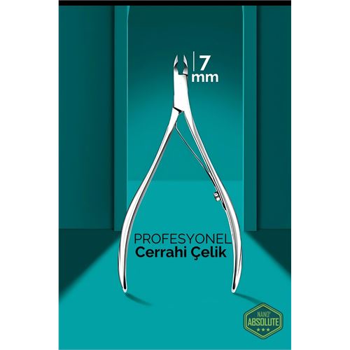 Modacar 7 mm Manikür Pedikür Makası - Et Makası - Kütikül Temizleyici Pens Profesyonel Cerrahi Çelik