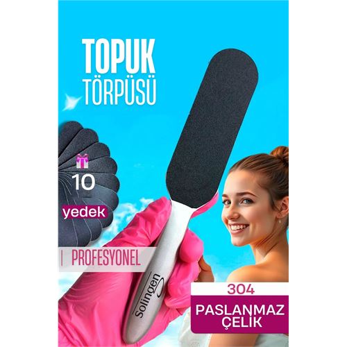 Modacar Çelik Topuk Törpüsü - 10 Yedekli Profesyonel Çelik Topuk Törpüsü Solingen Professional