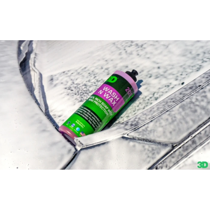 3D Wash N Wax Cilalı Oto Yıkama Şampuanı 1/128 Konsantre 500ML