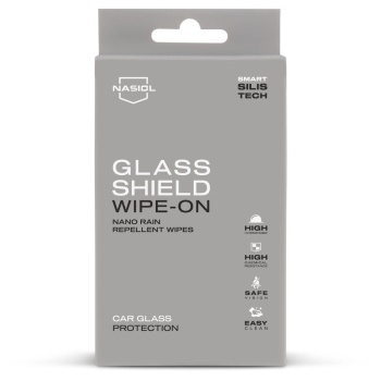 Nasiol Glasshield Wipe-On Nano Yağmur Kaydırıcı Mendil-Cam Yüzey Seramik Kaplama-1 Yıl Dayanım