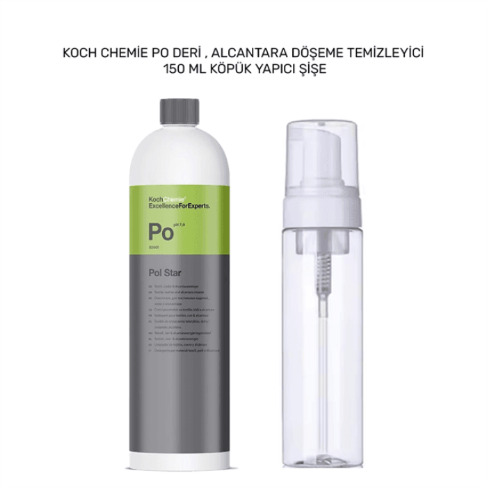 Koch Chemie PO Pol Star - Deri Alcantara Döşeme Temizleyici + 150 Ml. Köpük Yapıcı Sprey Şişe