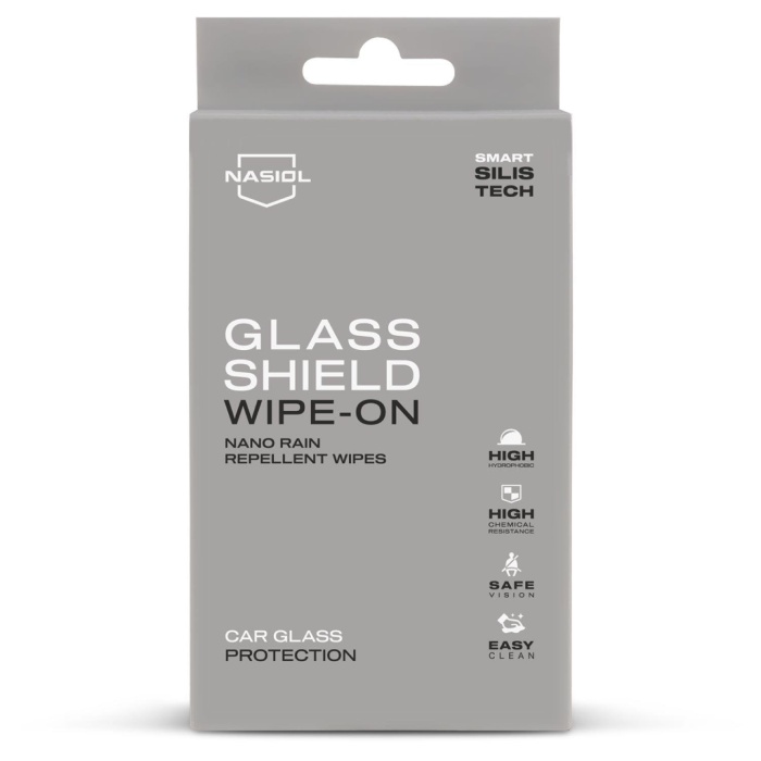 Nasiol Glasshield Wipe-On Nano Yağmur Kaydırıcı Mendil-Cam Yüzey Seramik Kaplama-1 Yıl Dayanım