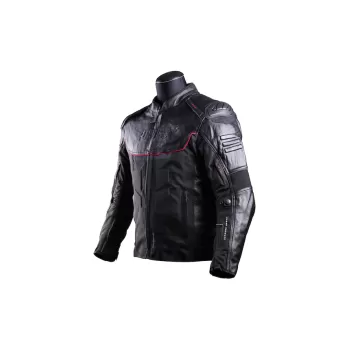 Prosev Falcon Leather Dört Mevsim Motosiklet Montu Siyah