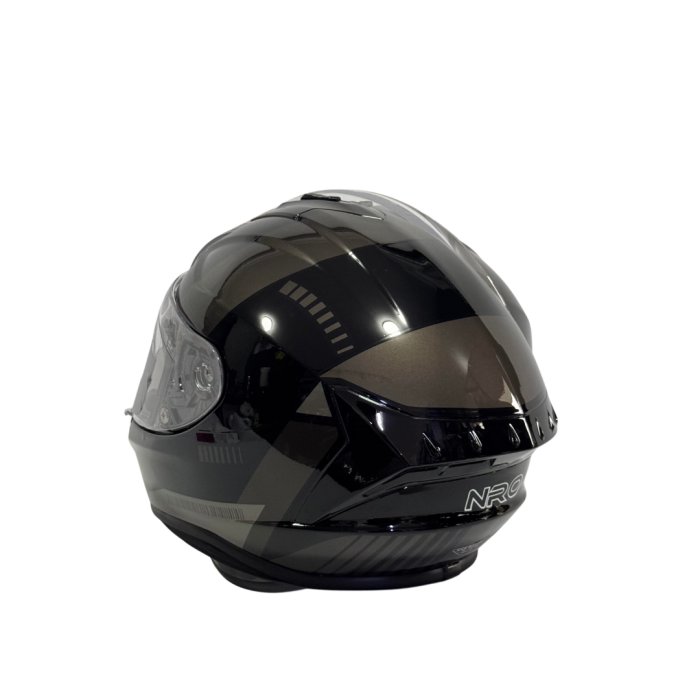 NRO PARLAK GRI SİYAH FULL KASK