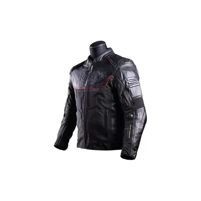 Prosev Falcon Leather Dört Mevsim Motosiklet Montu Siyah