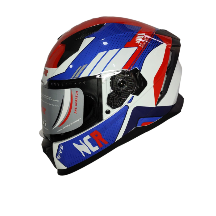 NCR ÇİFT VİZÖRLÜ FULL KASK MAVİ KIRMIZI