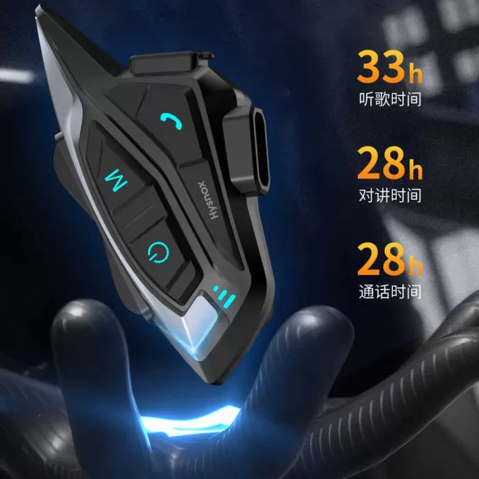 Hysnox Motosiklet Kaskı Bluetooth Kulaklık Shark-08