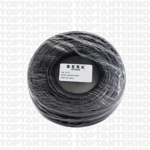 BERK KABLO 2+1 0.50mm CCTV Kamera Kablosu (1xRG59+2x0.50mm) Folyolu 100M CCTV Kablo