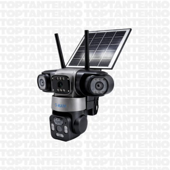 O-KAM 6060 4G 9Mp Çift Lens Solar Panel Ptz Güvenlik Kamerası