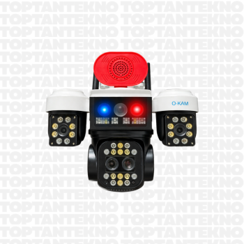 O-KAM 8095 3 Lens Sirenli Çakarlı Wifi Solar Güvenlik Kamerası