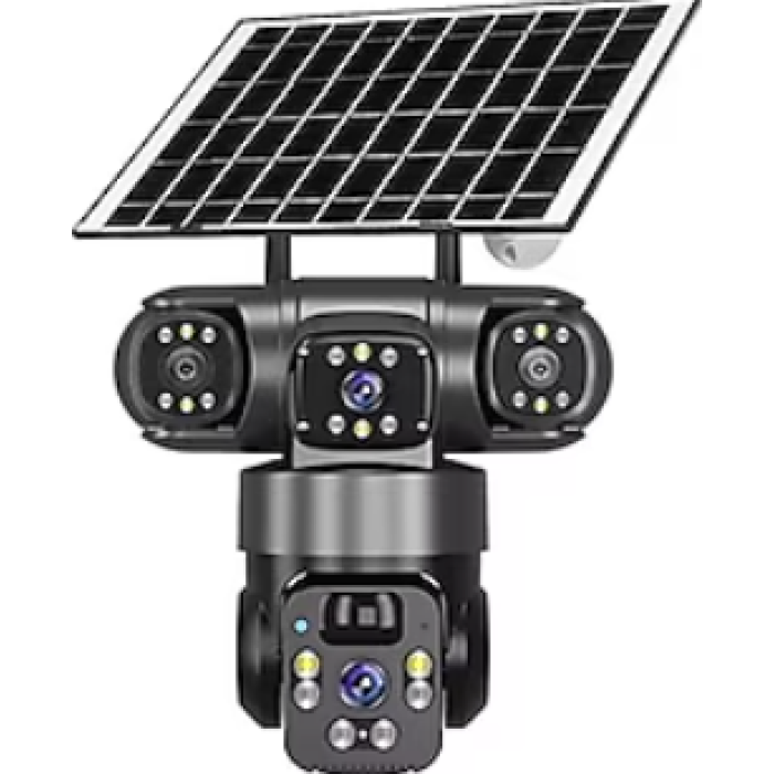 Okam 6060 4G 9Mp Üç Lens Solar Panel Ptz Güvenlik Kamerası
