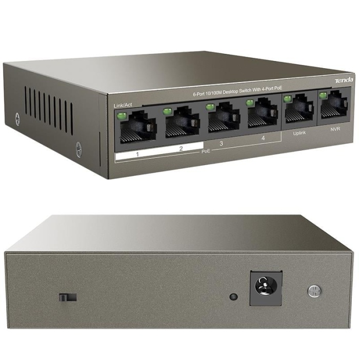 Tenda TEF1106P-4-63W 6-Port 10/100M 4-Port PoE Masaüstü Switch