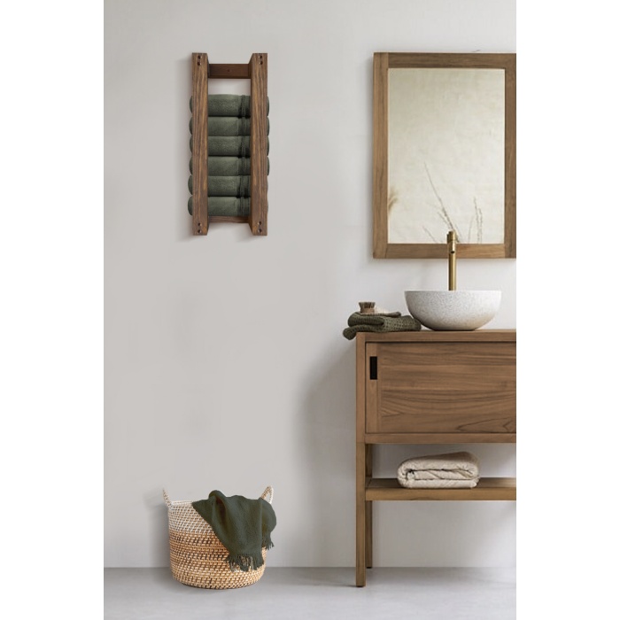 Ahşap Duvar Rafı/ Banyo Rafı/ Havluluk Ceviz