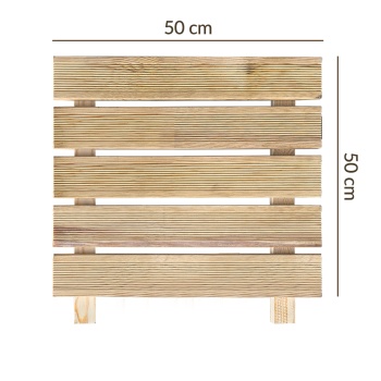 Ahşap Yer Karosu, Yer Döşeme, Ahşap Kaydırmaz Tırtıklı Döşeme Deck 50x50 cm