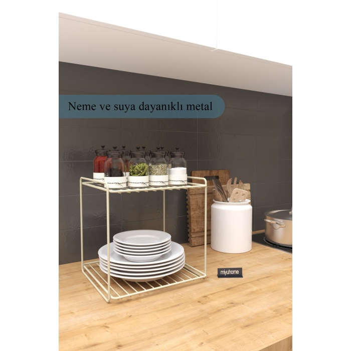 2 Raflı Mutfak Rafı Tabak Rafı Banyo Rafı Mutfak düzenleyici Banyo Düzenleyici Organizer
