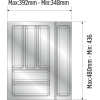 Mutfak Çekmece Içi Düzenleyici, Kaşıklık 39Cm X 48Cm Yanlar Ve Boydan 4Cm Kesilebilir, Antrasit
