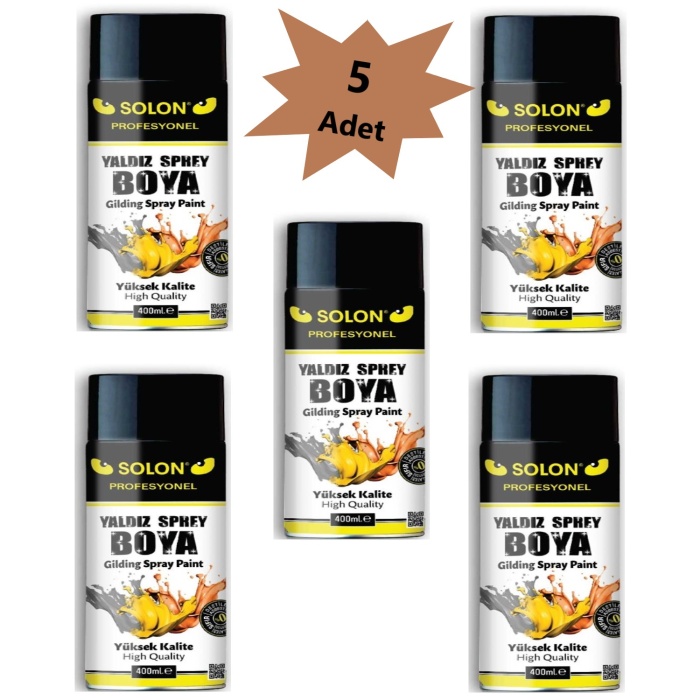 5 Adet Bakır Yaldız Sprey Boya 400 Ml