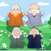 4 Parça  Aile Büyükleri El Kukla Set , Eğitici Oyuncak