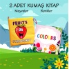 2 Kitap  İngilizce Meyveler ve Renkler Kumaş Sessiz Kitap