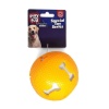 Işıklı Kemik Desenli Plastik Top Köpek Oyuncağı 7,5 Cm Turuncu