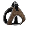 Üç Kilitli Kürklü Kedi Köpek Göğüs Tasması 24-28 cm XX-Small Taba