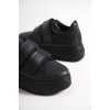 Lisinya948  Bağcıksız Cırt Cırtlı Ortopedik Taban Kadın Sneaker Ayakkabı ST Siyah