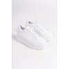 Lisinya948  Bağcıklı Ortopedik Taban Kadın Sneaker Ayakkabı BT Beyaz