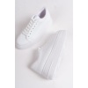 Lisinya948  Bağcıklı Ortopedik Taban Kadın Sneaker Ayakkabı BT Beyaz