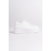 Lisinya948  Bağcıklı Ortopedik Taban Kadın Sneaker Ayakkabı BT Beyaz