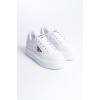 Lisinya948  Bağcıklı Ortopedik Taban Desenli Kadın Sneaker Ayakkabı BT Beyaz