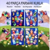 4 Set - 40 Parça  Meyveler , Aile Bireyleri, Meslekler ve Evcil Hayvanlar Parmak Kukla