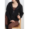 Fermuarlı Sweat Siyah
