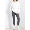 Sırt Baskılı 3 İplik Şardonlu Sweat Ekru