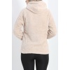 Kanguru Cep Kapşonlu Peluş Sweat Taş