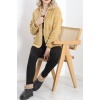 Fermuarlı Peluş Ceket Camel
