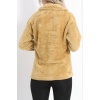 Fermuarlı Peluş Ceket Camel