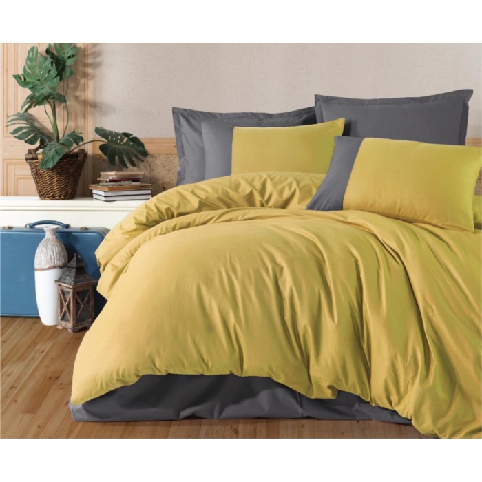 Butik Serisi Çift Kişilik Nevresim Takımı Pure V7 Sarı