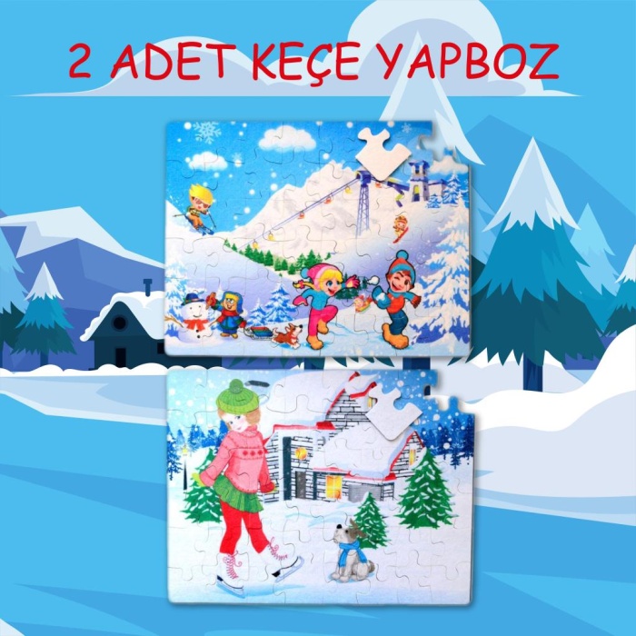 Kış 5+ Keçe Yapboz - 5 Yaş Puzzle