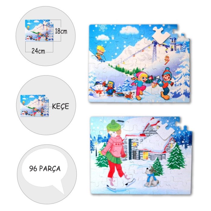 Kış 5+ Keçe Yapboz - 5 Yaş Puzzle