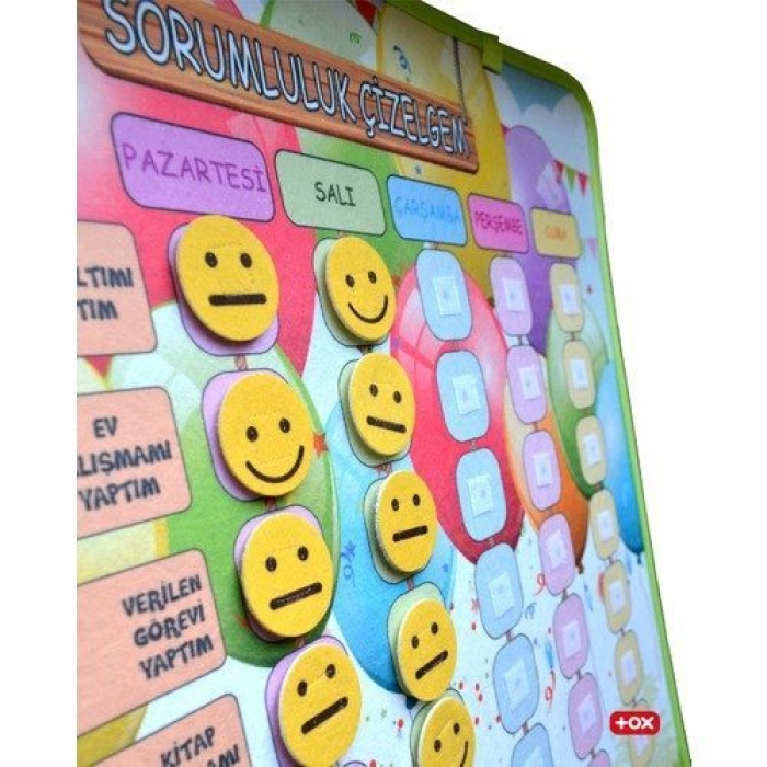 Sorumluluk Çizelgem Keçe Cırtlı Duvar Panosu , Eğitici Oyuncak