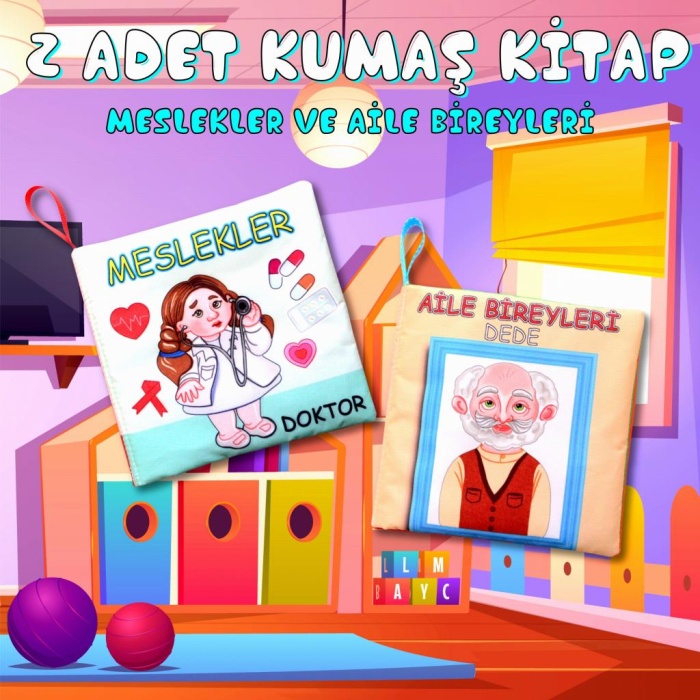 2 Kitap  Aile Bireyleri ve Meslekler Kumaş Sessiz Kitap