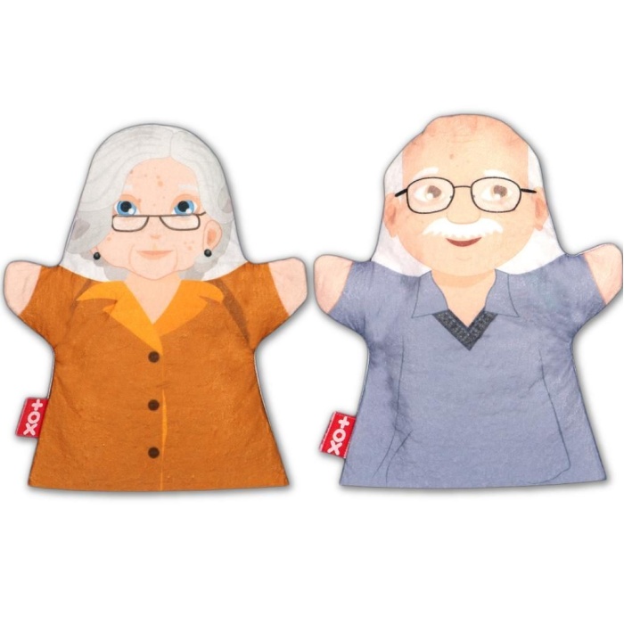 4 Parça  Aile Büyükleri El Kukla Set , Eğitici Oyuncak